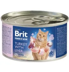 Паштет для кошек Brit Premium by Nature Cat с индейкой и печенью 200 г (8595602545063)