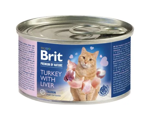 Паштет для котів Brit Premium by Nature Cat з індичкою і печінкою 200 г (8595602545063)