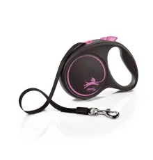 Поводок для собак Flexi Black Design L лента 5 м (розовый) (4000498034118)