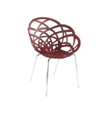Кухонний стілець PAPATYA FLORA-ML, сидіння матова червона цегла, колір 51c, ніжки хро (2954)