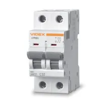 Автоматичний вимикач Videx RS6  2п 32А 6кА С (VF-RS6-AV2C32)
