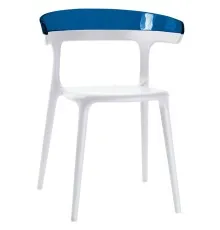 Кухонний стілець PAPATYA Luna білий 01 / прозоро-синій 40 (2661)