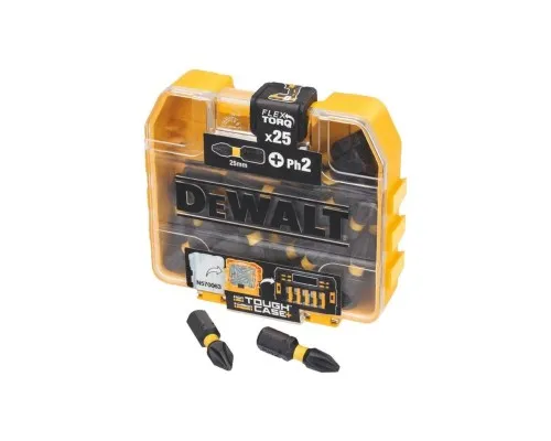 Набор бит DeWALT EXTREME FLEXTORQ, Ph2, L= 25 мм, 25 шт, кейс (DT70555T)