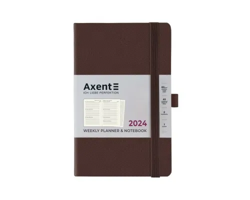 Еженедельник Axent 2024 Partner Soft Diamond 125х195, коричневый (8518-24-19-A)