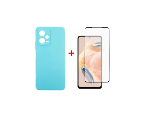 Чехол для мобильного телефона Dengos Xiaomi Redmi Note 12 Pro 5G Case + Glass (Ice blue) (DG-KM-85)