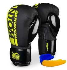 Боксерские перчатки Phantom Apex Elastic Neon Black/Yellow 16 унцій (PHBG2300-16)