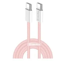 Дата кабель USB-C to USB-C 1.0m 60W 3.0А pink ColorWay (CW-CBPDCC061-P)