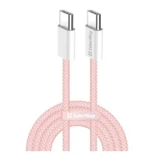 Дата кабель USB-C to USB-C 1.0m 60W 3.0А pink ColorWay (CW-CBPDCC061-P)