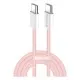 Дата кабель USB-C to USB-C 1.0m 60W 3.0А pink ColorWay (CW-CBPDCC061-P)