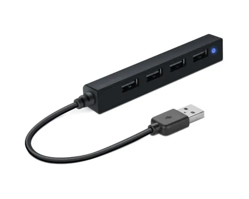 Концентратор Speedlink SNAPPY SLIM USB Hub, 4-Port, USB 2.0, Passive, Black (SL-140000-BK)