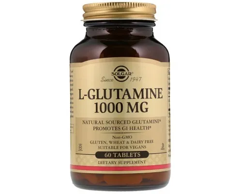 Витамин Solgar L-Глютамин, L-Glutamine, 1000 мг, 60 таблеток (SOL-01254)