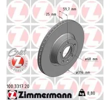 Гальмівний диск ZIMMERMANN 100.3317.20
