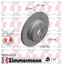 Тормозной диск ZIMMERMANN 150.3450.20