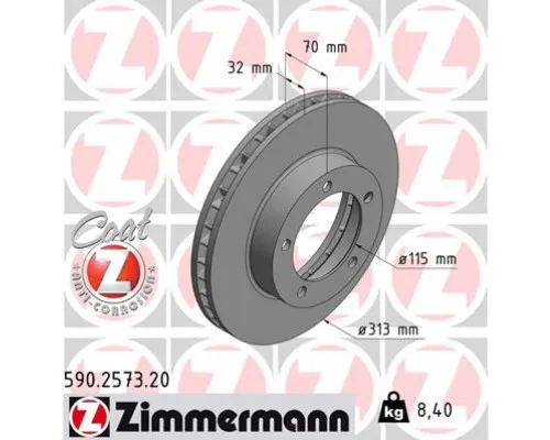 Гальмівний диск ZIMMERMANN 590.2573.20