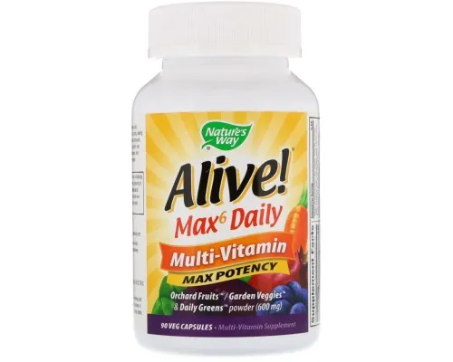 Мультивитамин Nature's Way Мультивитамины Max6, Alive! Max6 Daily, Multi-Vitamin, Natur (NWY-15090)