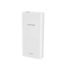 Батарея универсальная Canyon 20000mAh, Input 5V/2A, Output 5V/2.1A(Max), White (CNE-CPB2001W)