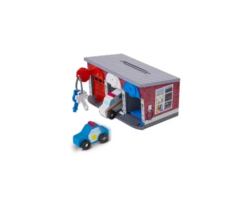 Игровой набор Melissa&Doug Деревянный гараж спасательных машин с ключами (MD4607)