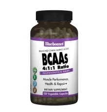 Аминокислота Bluebonnet Nutrition BCAAs (Разветвленные Цепи Аминокислот), 120 гелевых капсул (BLB-01590)