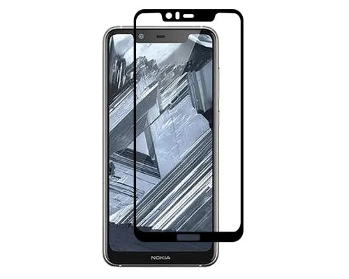 Скло захисне PowerPlant Full screen Nokia 5.1 Plus, Black (GL606238)