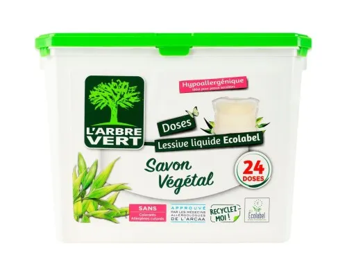 Капсулы для стирки L'Arbre Vert Растительное мыло 24 шт. (3450601046735)