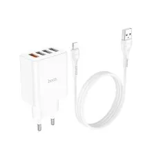 Зарядное устройство HOCO C102A Fuerza QC3.0 four-port charger set(iP) White (6931474777720)