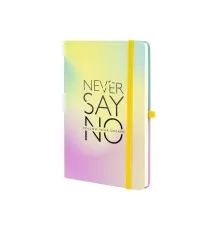 Книга записна Optima А5 NEVER SAY NO, тверда обкладинка папір, гумка, білий блок лінія (O20812-41)