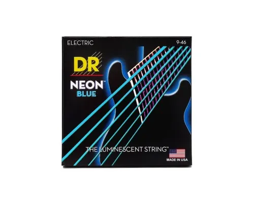 Струни для гітари DR Strings NEON Blue Electric - Light Heavy (09-46) (NBE-9/46)