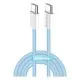 Дата кабель USB-C to USB-C 1.0m 60W 3.0А blue ColorWay (CW-CBPDCC061-BL)