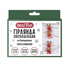 Гірлянда YES! Fun На мідному дроті Олені 20 LED Тепло-біла 2.2 м На батарейках (801206)