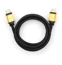 Кабель мультимедійний HDMI to HDMI 1.8 m metal V2.0 Vinga (VCPDCHDMI2VMM1.8BK)