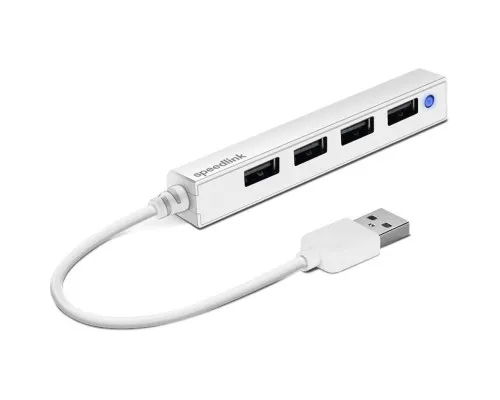 Концентратор Speedlink SNAPPY SLIM USB Hub, 4-Port, USB 2.0, Passive, White (SL-140000-WE)