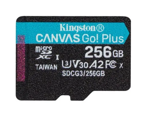 Карта памяті Kingston 256GB microSDXC class 10 A2 U3 V30 Canvas Go Plus (SDCG3/256GBSP)