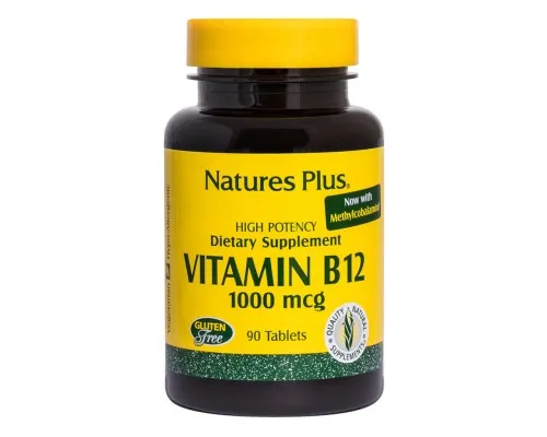 Вітамін Natures Plus Вітамін B-12 (Метилкобаламін), Nature's Plus 1000 мкг, 90 Та (NTP1720)