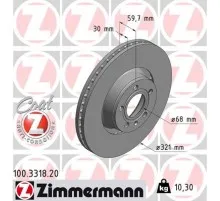 Гальмівний диск ZIMMERMANN 100.3318.20