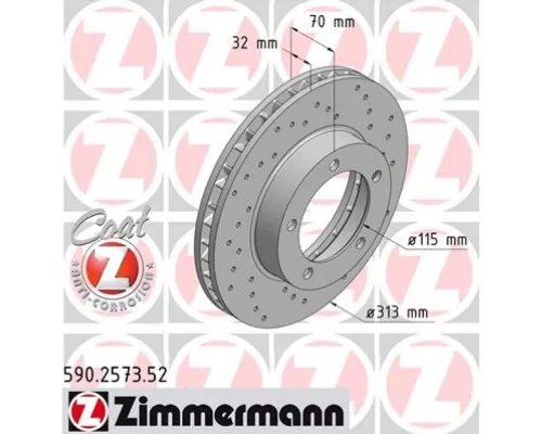 Тормозной диск ZIMMERMANN 590.2573.52