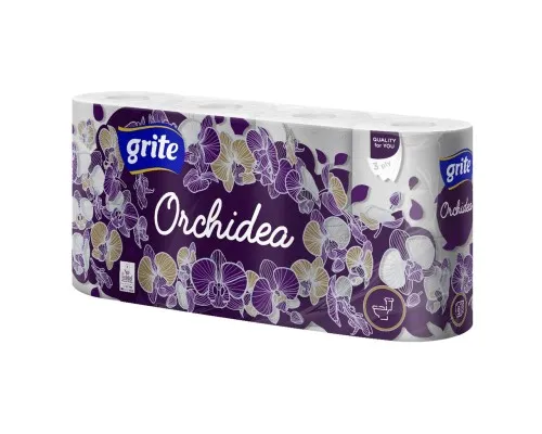 Туалетний папір Grite Orchidea 3 шари 8 рулонів (4770023348033)
