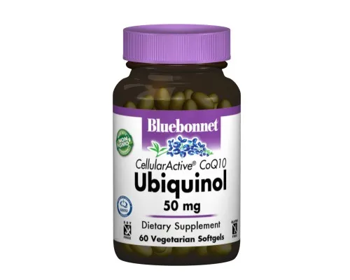 Антиоксидант Bluebonnet Nutrition Убіхінол 50мг, Cellular Active, 60 желатинових капсул (BLB-00791)