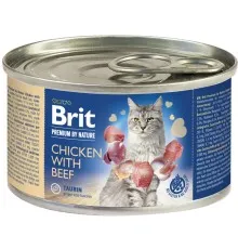 Паштет для котів Brit Premium by Nature Cat з куркою та яловичиною 200 г (8595602545018)