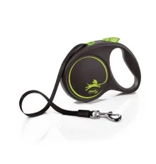 Поводок для собак Flexi Black Design L лента 5м (зеленый) (4000498034125)