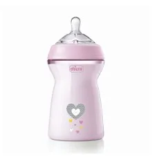 Пляшечка для годування Chicco Natural Feeling силікон швидкий потік 250мл рожева (81335.10)