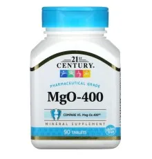 Мінерали 21st Century Магній, 400 мг, Magnesium, 90 таблеток (CEN-27072)