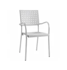 Кухонний стілець PAPATYA karea біле, ніжки алюмінієві (2370)