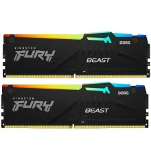 Модуль пам'яті для комп'ютера DDR5 16GB (2x8GB) 5600 MHz Beast RGB Kingston Fury (ex.HyperX) (KF556C40BBAK2-16)