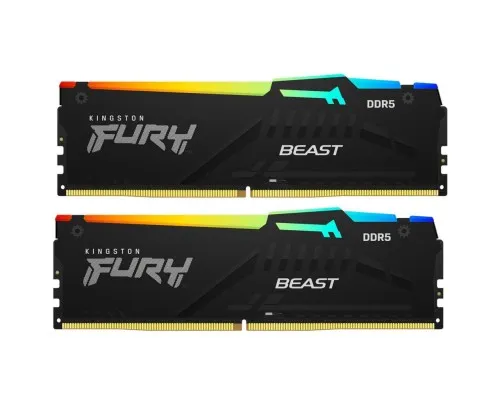 Модуль памяті для компютера DDR5 16GB (2x8GB) 5600 MHz Beast RGB Kingston Fury (ex.HyperX) (KF556C40BBAK2-16)