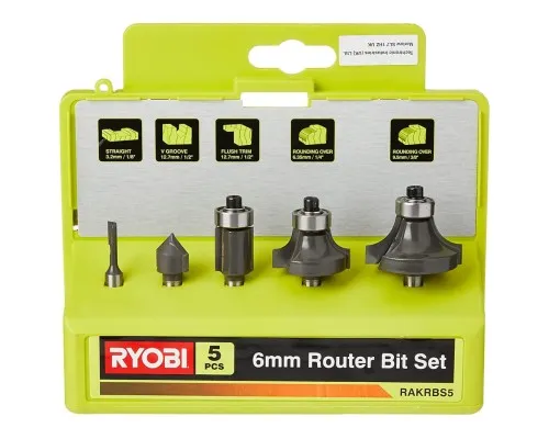 Набор фрез Ryobi RAKRBS5 набор 5 шт, хвостовик 6 мм (5132003828)