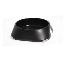 Посуд для собак Fiboo Миска з антиковзаючими накладками M чорна (FIB0112)