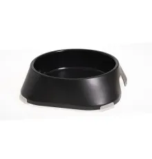 Посуд для собак Fiboo Миска з антиковзаючими накладками M чорна (FIB0112)