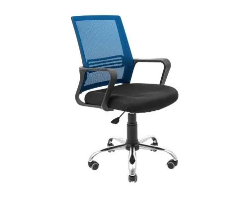Офісне крісло Richman Джина Хром Піастра Сітка чорна + синя (ADD0003025)