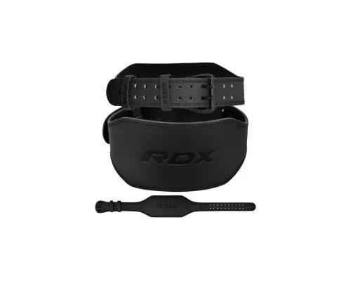 Атлетический пояс RDX 6 шкіряний Full Black XL (WBS-6FB-XL)