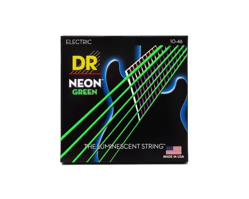 Струни для гітари DR Strings NEON Green Electric - Medium (10-46) (NGE-10)